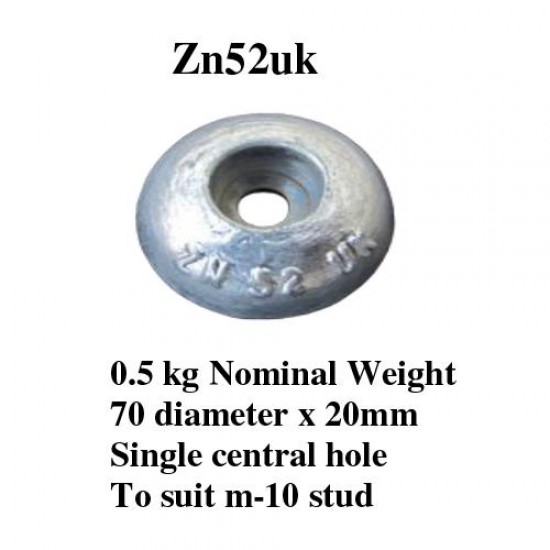 zinc bolt on anode 500gr