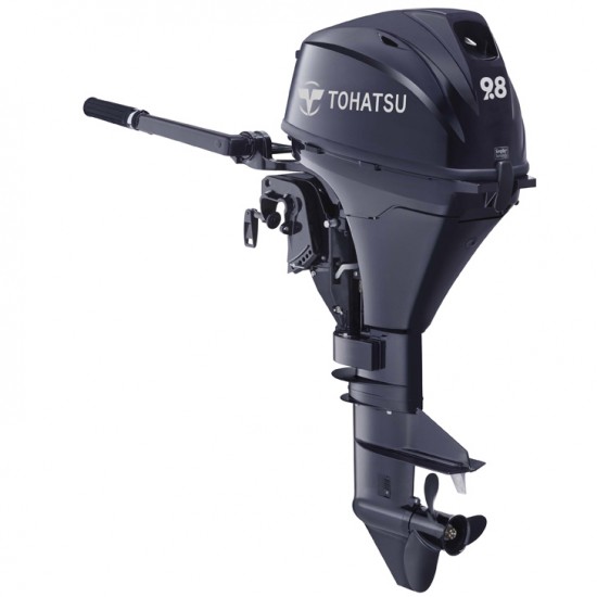 Tohatsu 9.8HP Fisherman, Electric start, Tiller control, Short or Long Shaft