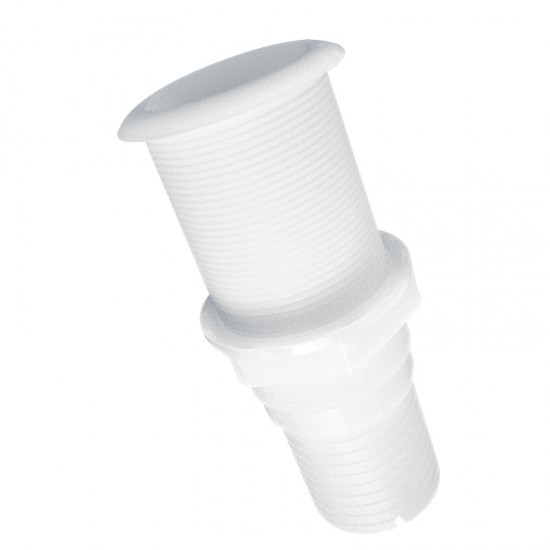 Thru-Hull fitting,Threaded for 2'' Hose, L122mm,White 