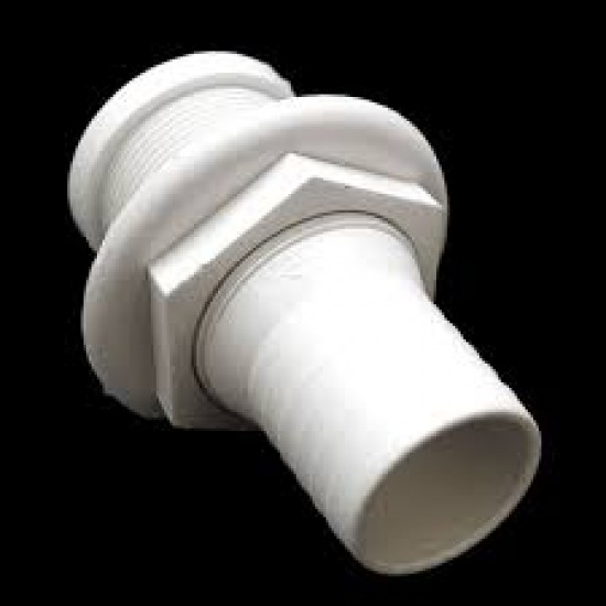 Thru-Hull w/Fl.Flange,1 ½'' f/Hose Ø42mm, L93mm,White