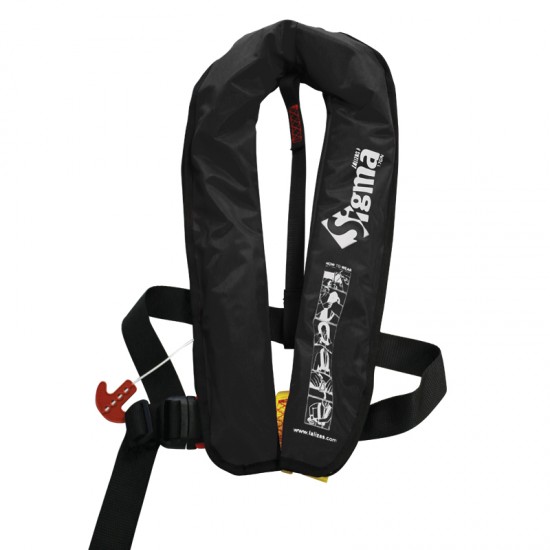 Sigma Auto Lifejacket 170N, ISO 12402-3, Plastic buckle, Black