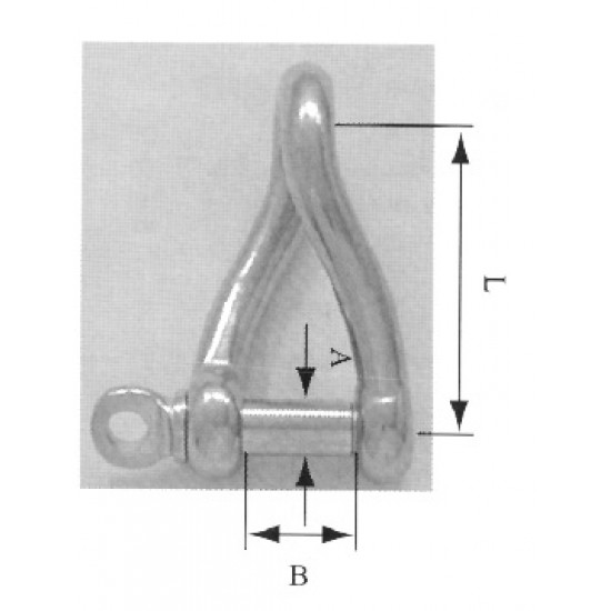 Twist shackle, AISI 316, Diameter 4mm to 8mm