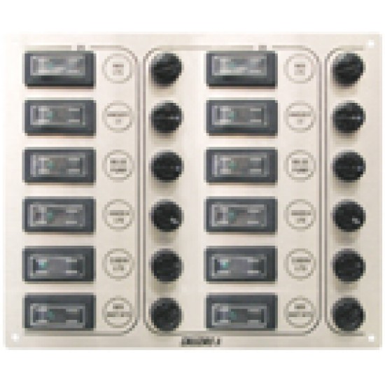 Switch panel ''Sp12 Ultra'', 12 waterproof switches, Inox 316, 12/24V