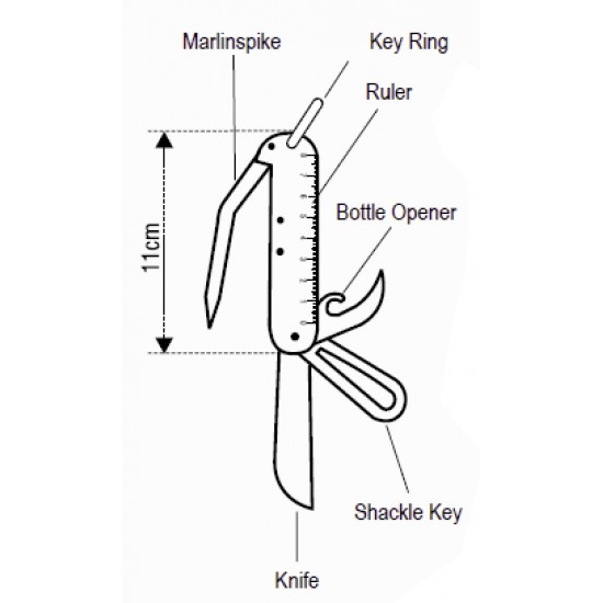 SkipperMate Knife, Stainless Steel, Length: 11cm SkipperMate Knife, Stainless Steel, Length: 11cm