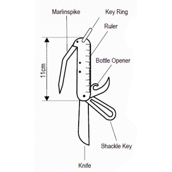 SkipperMate Knife, Stainless Steel, Length: 11cm