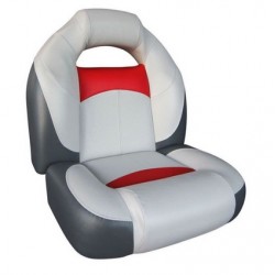 Boat Seat LUXURY PREMIUM BASS BOAT MARINE SEAT GREY, CHARCOAL & RED