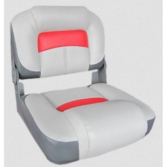 Boat Seat LUXURY PREMIUM BASS BOAT CENTRE MARINE SEAT GREY, CHARCOAL & RED