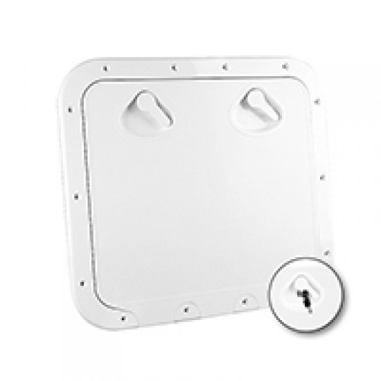 Deck Hatch, White, 463x517mm with Lock