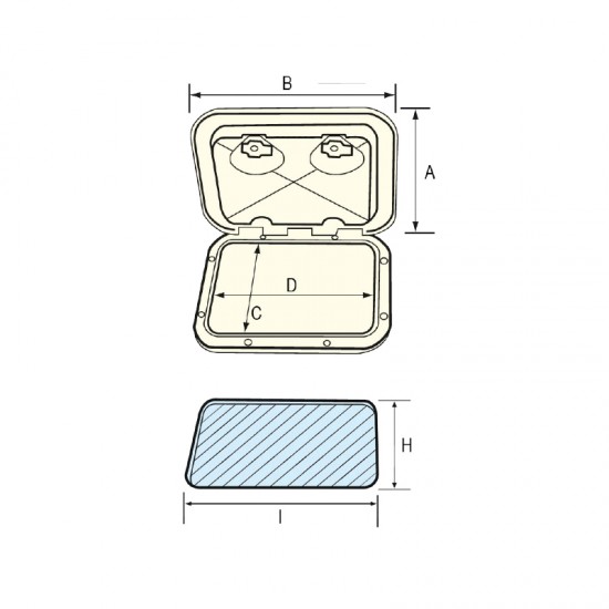 Deck Hatch, 243x607mm Deck Hatch, 243x607mm