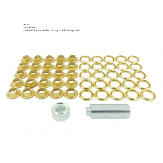 Brass Eyelet and Washer, 8.0mm blister pack repair kit