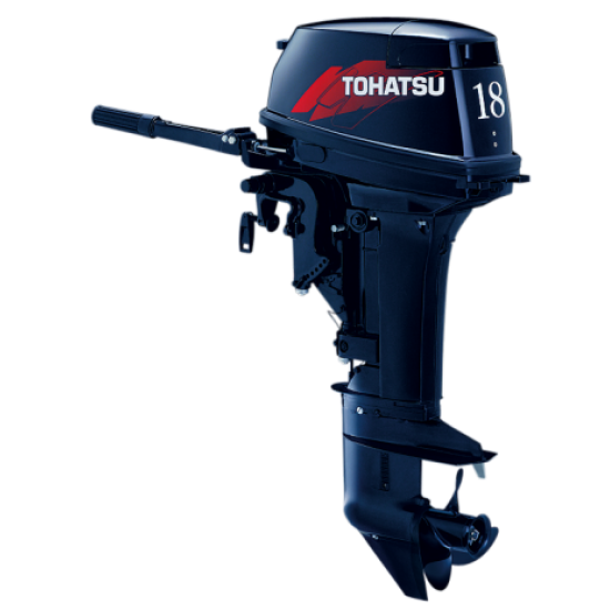 Tohatsu M18E2 2-stroke comes with Standard and Long Shaft 15" & 20" Transom