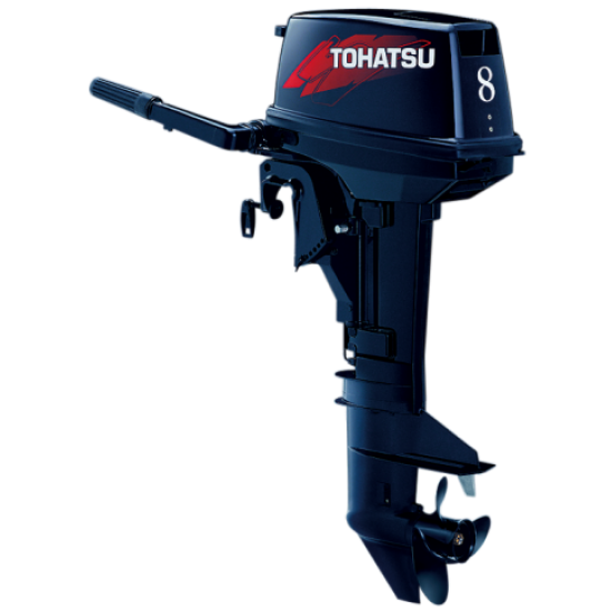 Tohatsu M8B 2-stroke comes in Standard or Long Shaft 15" or 20" Transom