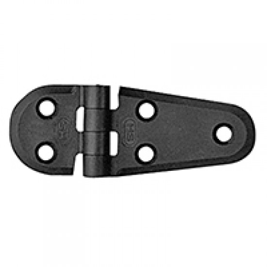 Hinge Polyamide, Semi-oval, 100x40x4.5mm, Black