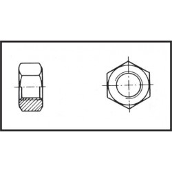 Hexagon nut, Diameter 8 mm