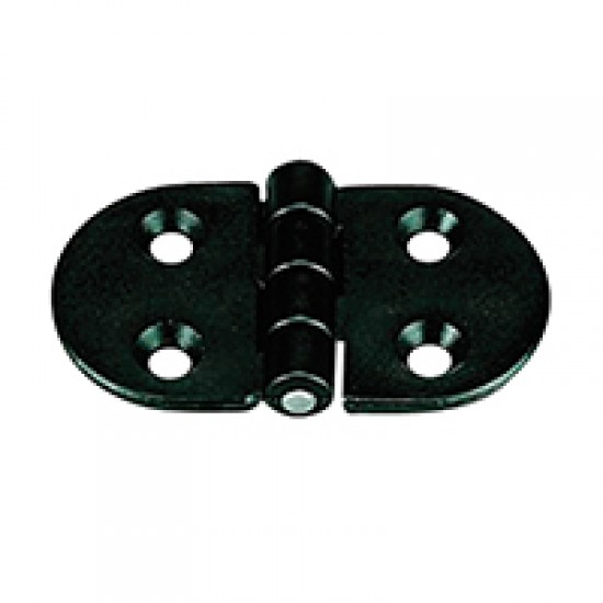 Hinge Polyamide, Round, 70x40x4.5mm, Black