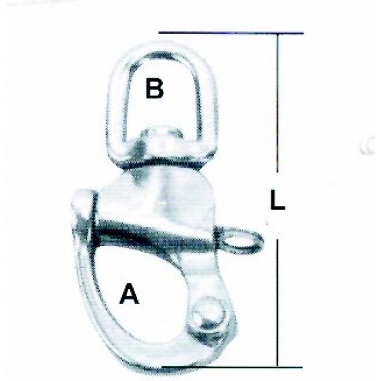 Swivel Snap Shackle, AISI 316, 12mm