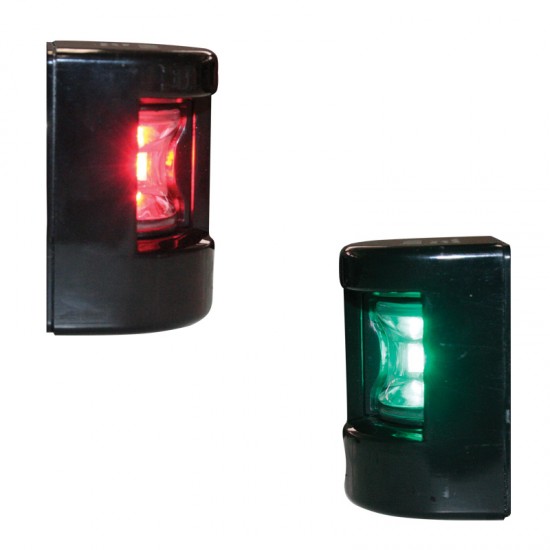 Navigation light Port & Starboard, LED FOS 12, 112.5° (black housing) side mount